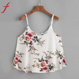 2017 Summer Floral Printing Camis Sexy Women Sleeveless Crop Top Vest Tank Shirt Casual Blusa Cami Top