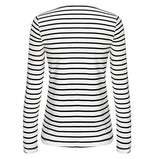 Women Stripe Long Sleeve Casual Tops T-Shirt Blouse